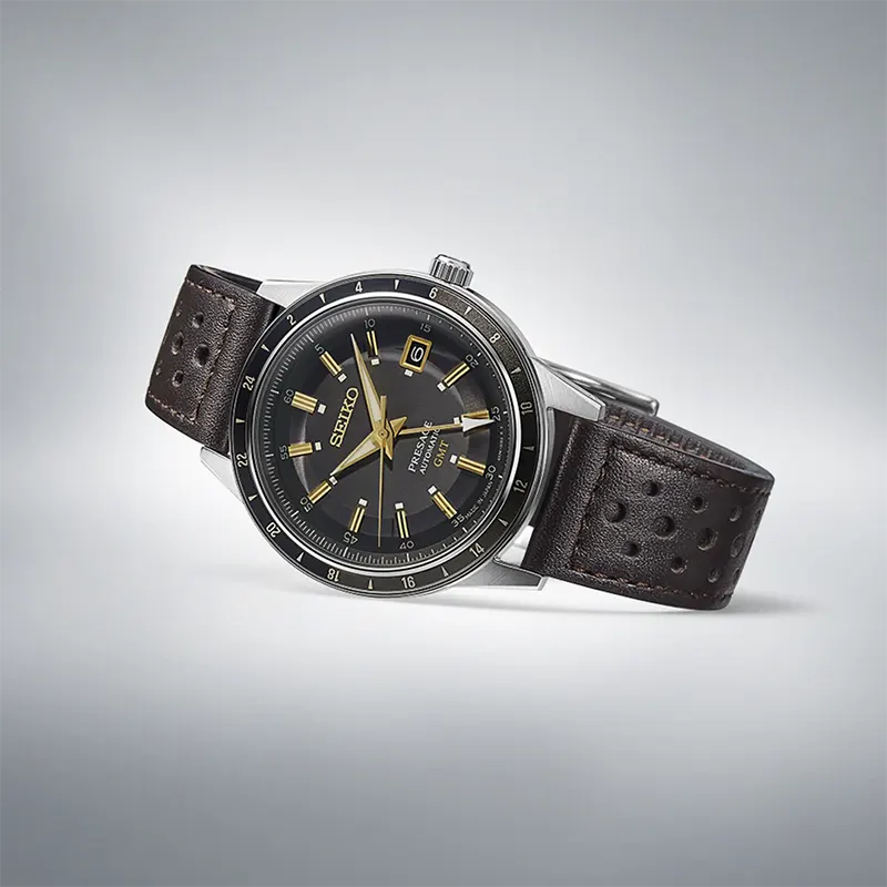 Seiko Presage GMT Style 60s Grey Dial Men's Watch- SSK013J1